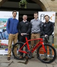 Race organisers Chris Pook (left) and Ewan Caird (right), with Matt Childerhouse - Flex IT (centre left) and Adrian Key - Dyke Yaxley (centre right)